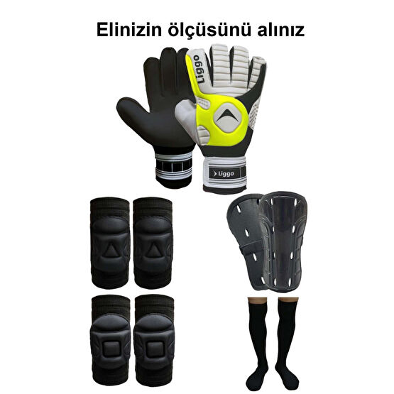 Liggo Yetişkin ve Çocuk Kaleci Eldiveni Dizlik Dirseklik Tekmelik Tozluk Seti 8 Beden Futbol Malzemeleri Fiyatı