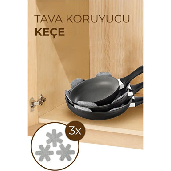 Lilibeaty 3’lü Tencere Tava Koruyucu Çizdirmez Keçe Koyu Gri Tencereler Fiyatı
