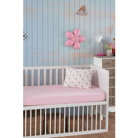 Limon Soft Lastikli Penye Pamuklu Çarşaf/pembe - 70 x 140 cm - Pembe Bebek Yatak Çarşafı Fiyatı
