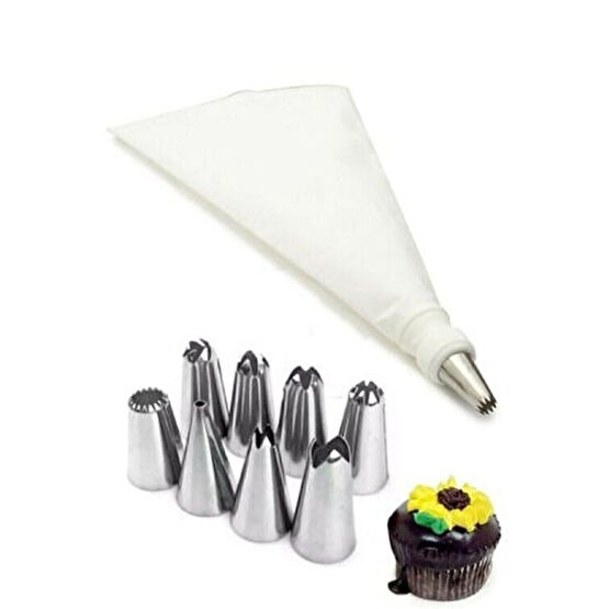 LinkaHome Metal 9 Duylu Krema Torbası Seti - 9 Uçlu Krema Sıkma Torbası Hamur Yoğurma Makinesi Fiyatı