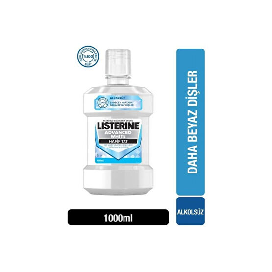 Listerine Advanced White hafif Tat ağiz Bakim Suyu 1000 ml Ağız Gargara ve Spreyi Fiyatı