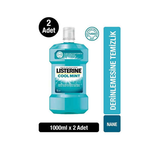 Listerine Cool Mint Ağız Bakım Suyu 1000 ml X 2 Ağız Gargara ve Spreyi Fiyatı