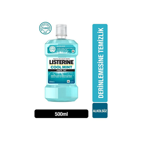 Listerine Cool Mint Hafif Tat Alkolsüz Ağız Bakım Suyu 500 ml