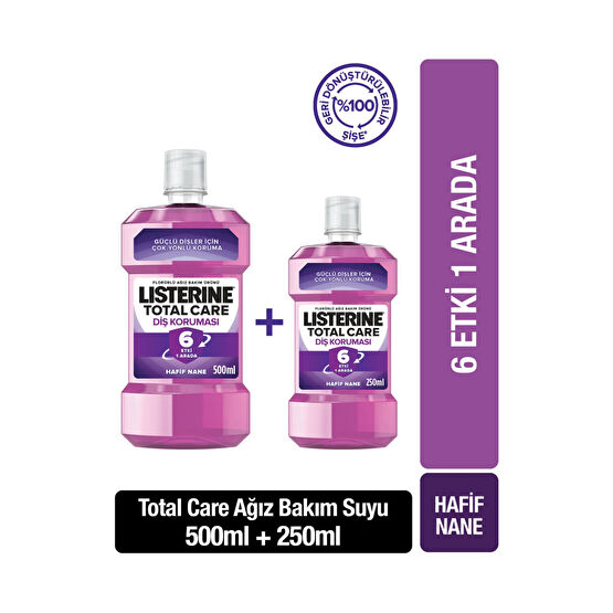 Listerine Total Care 500 ml + 250 ml Ağız Gargara ve Spreyi Fiyatı