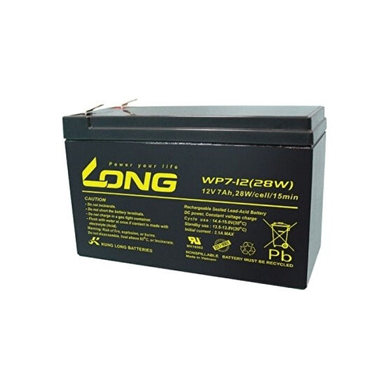 Long WP7-12 12Volt 7Ah Kuru Tip Akü Kesintisiz Güç Kaynakları (UPS) Fiyatı