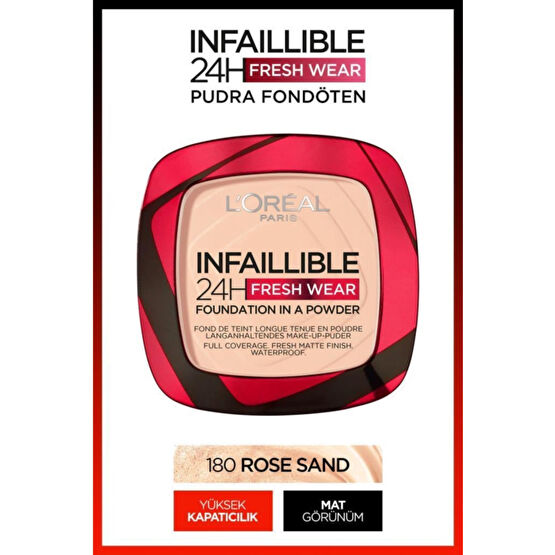 LOreal Paris Infaillible 24h Fresh Wear Pudra Fondöten 180 Rose Sand Makyaj Ürünleri Fiyatı