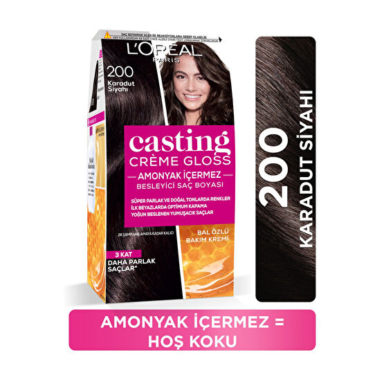 LOreal Paris Karadut Siyahı Saç Boyası - Casting Creme Gloss 200 3600523302895