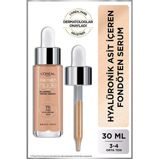 LOreal Paris Loréal Paris True Match Nude Fondöten Serum 3-4 Light Medium Fondötenler Fiyatı