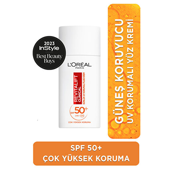 LOreal Paris Revitalift Clinical Spf 50+ Günlük Yüksek Uv Korumalı Yüz Güneş Kremi 50ml Güneş Kremleri ve Losyonları Fiyatı