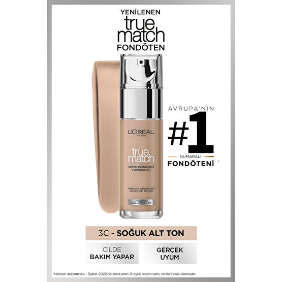 LOreal Paris True Match Bakım Yapan Fondöten 3R ROSE BEIGE Fondötenler Fiyatı