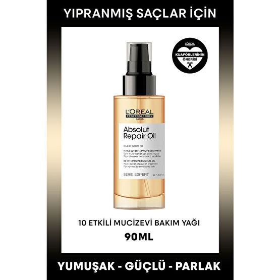 Loreal Professionnel Serie Expert Absolut Repair 10 in 1 Yıpranmış Saçlar için 10 Etkili Mucize Saç Bakım Yağı 90 ml