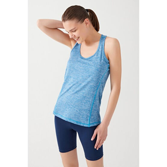 Los Ojos Mavi Melanj Tank Top Bisiklet Yaka Sporcu Atleti Racerback Bayan Atlet Fiyatı