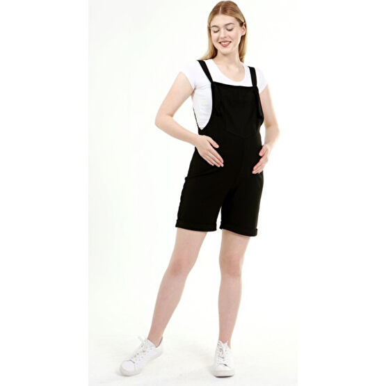 Luvmabelly MYRB6205 - Siyah Hamile Şort Salopet Bayan Tulum ve Salopet Fiyatı
