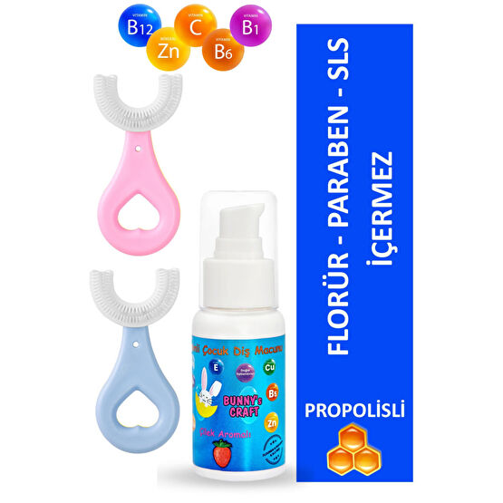 Lyra Professional Multivitaminli Çilek Aromalı Çocuk Diş Macunu 50 ml Ve U Şeklinde Diş Fırçası Pembe Mavi Bebek Diş Macunu Fiyatı