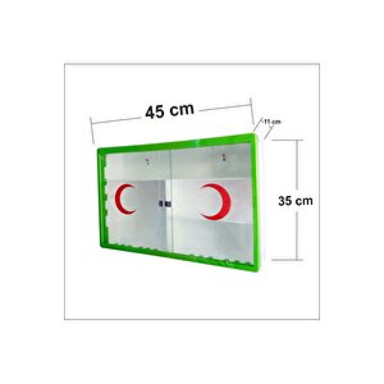 M3decorium Sürgülü Camlı Kapaklı Steril İlk Yardım Sağlık Ecza Kutusu Dolabı Ecza & Malzeme Dolabı Fiyatı