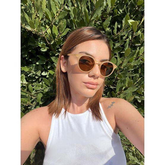 Macerati Vintage Oval Bal Güneş Gözlüğü - Bal Rengi Unisex Güneş Gözlükleri Fiyatı