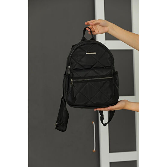 macharelbasic Kadın Kapitone Sırt Çantası Siyah Standart Beden Unisex Sırt Çantası Fiyatı