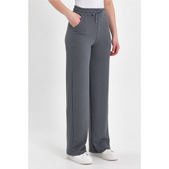 macharelbasic Kadın Yeni Sezon Bol Paça Fitilli Kumaş Bel Lastikli Mevsimlik Pantolon XL Beden Kadın Pantolon Fiyatı