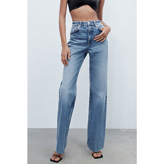 Madmext Açık Mavi Palazzo Yüksel Bel Kadın Jean Mg1494 42 Beden Bayan Jeans / Kot Pantolon Fiyatı