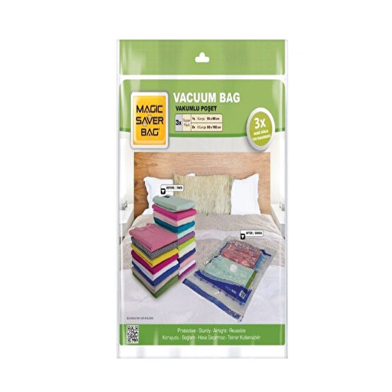 Magic Saver Bag 3’lü Vakumlu Poşet Seti