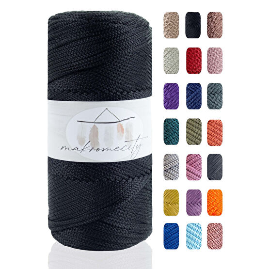 Makromecity Premium 100 Gr Polyester Makrome Ipi Siyah 2mm - 120 M Supla Ip Ve Çanta Ipliği Dikiş Makinesi Aksesuarları Fiyatı