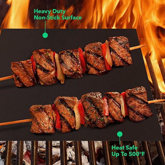 Mangal Barbekü Örtüsü PTFE Teflon® Kumaş 5’li Paket 40x33 cm - Siyah Elektrikli Izgara-Barbeküler Fiyatı