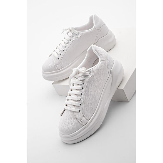 Marjin Kadın Sneaker Yüksek Taban Bağcıklı Spor Ayakkabı Bekor beyaz 40 Beden Spor Ayakkabı Fiyatı