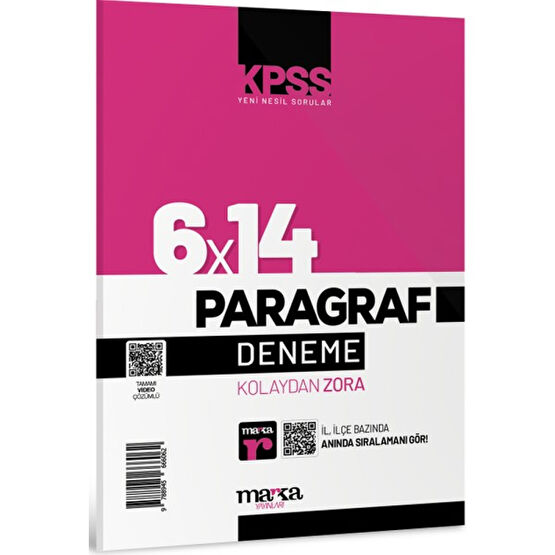 Marka Yayınları 2024 KPSS Yeni Nesil 6x14 Paragraf Tamamı Video Çözümlü Deneme Kaynak Kitapları Fiyatı