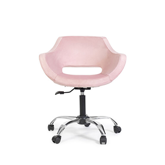 markadizayn Krom Metal Ayaklı Ofis Çocuk Odası Çalışma Sandalyesi (AYARLANILABİLİR) Pembe Ofis Sandalyesi Fiyatı