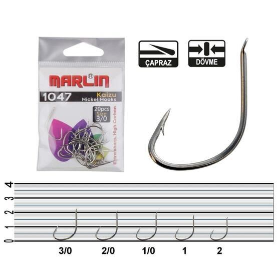 Marlin 1047 Kaizu-T HC Nickel İğne Olta (Jig) İğnesi Fiyatı