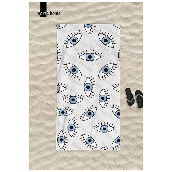 Marte Home Blue Eyes Plaj Havlusu 75 x 150 Beden Plaj Havlusu Fiyatı