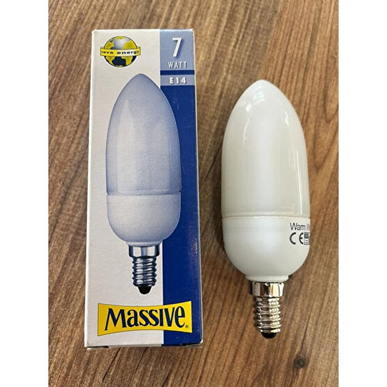 Massıve 7W E14 Mum Tasarruflu Ampul 3000 Kelvin Sarı - Gün Işığı Tasarruflu Ampul Fiyatı