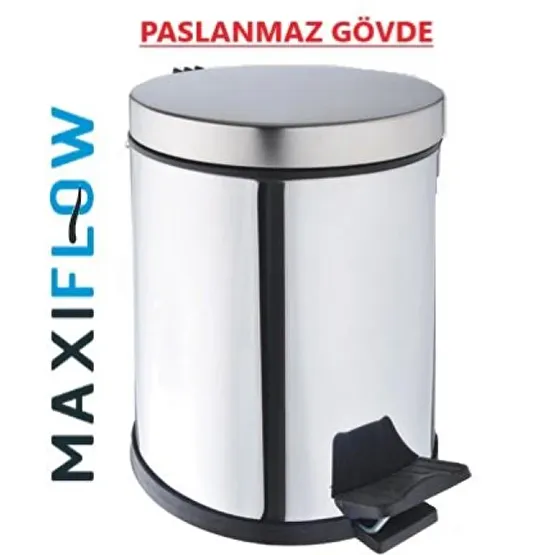 Maxiflow 16 Litre Pedalli Cop Kovasi Krom **Paslanmaz Govde** Çöp Kovaları Fiyatı