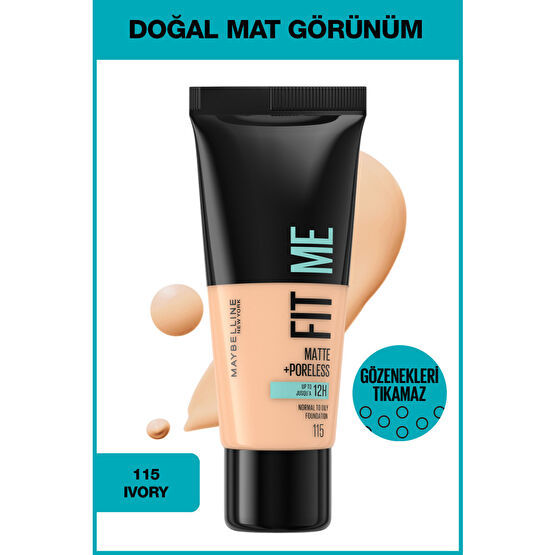 Maybelline New York Fit Me Matte+poreless Fondöten - 115 Ivory Fondötenler Fiyatı