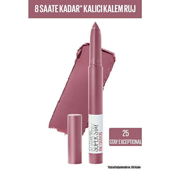 Maybelline New York Kalem Ruj - Sw Superstay Ink Crayon 25 Stay Exceptional