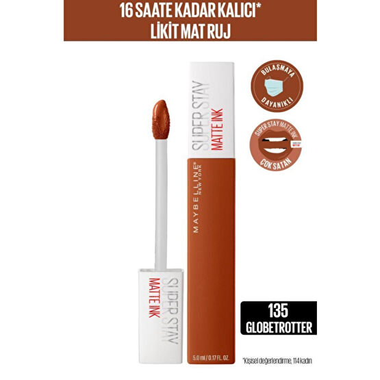 Maybelline New York Super Stay Matte Ink City Edition Likit Mat Ruj - 135 Globe-trotter