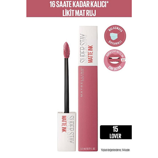 Maybelline New York Super Stay Matte Ink Likit Mat Ruj - 15 Lover - Pembe Rujlar & Dudak Parlatıcıları Fiyatı