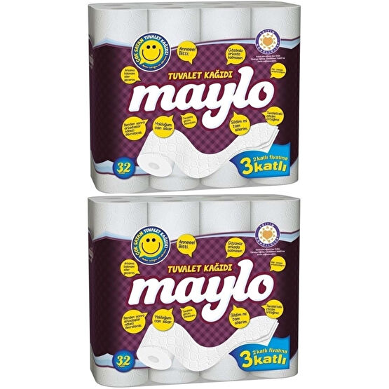 Maylo Tuvalet Kağıdı Süper 3 Katlı 64 Lü Set (2PK*32) Tuvalet Kağıdı Fiyatı