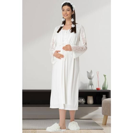 Mecit 5406 Ekru Kadın Sabahlık