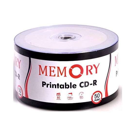 MEMORY Printable Cd-r 700mb 52x 80 Dk 50 Adet Cdm001 CD / DVD Aksesuarları Fiyatı