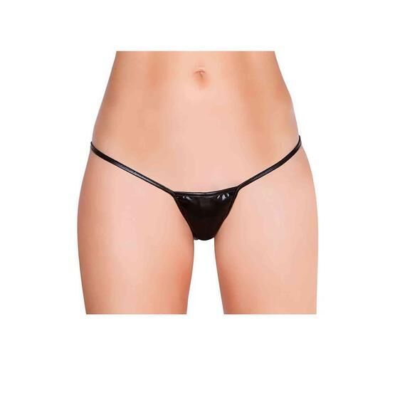 Merry See Siyah Deri Görünümlü Tanga Tanga, String Fiyatı
