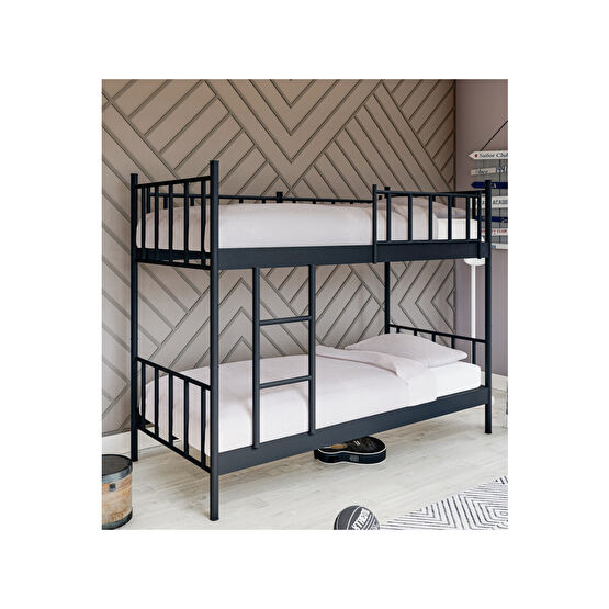 Metalia Gm 126 Ayrılabilir Çiftli Ranza Siyah 90x190 Ranza Fiyatı