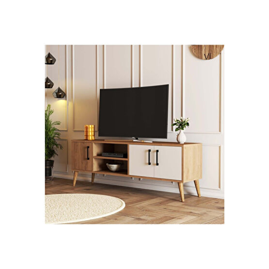 Mezza Exxen 150 Cm Ahşap Ayaklı Tv Ünitesi Sepet-beyaz Tv Ünitesi / Sehpası Fiyatı