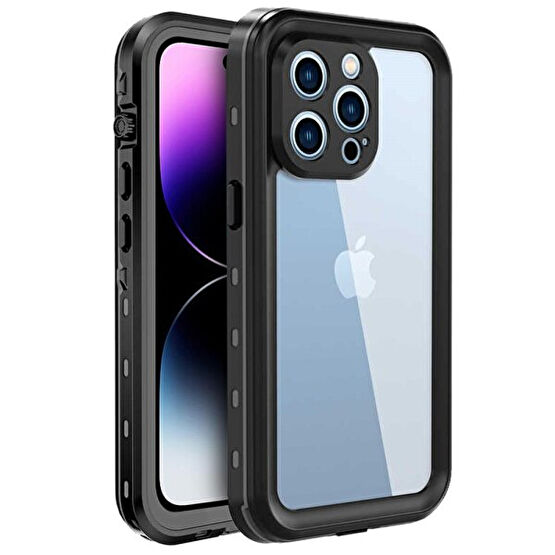 Microsonic Apple Iphone 15 Pro Kılıf Waterproof 360 Full Body Protective Siyah Telefon Kılıfı Fiyatı