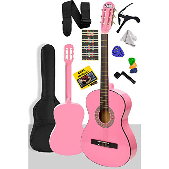 Midex Cg-270Pk Pembe Renk Klasik Gitar 4/4 Yetişkin Boy Sap Ayarlı Full Set Klasik Gitarlar Fiyatı
