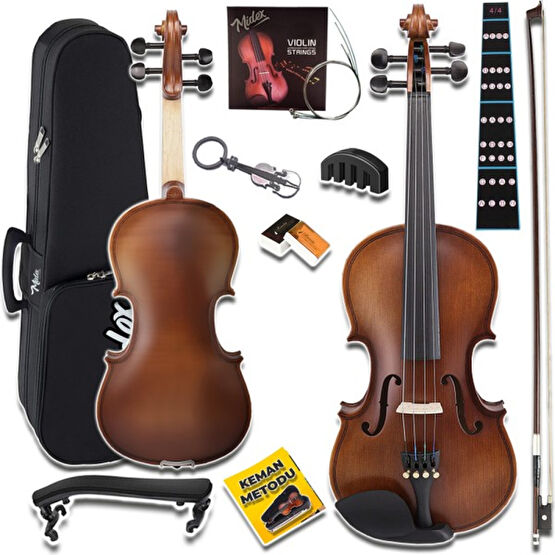 Midex LMA-544TYS 4/4 Profesyonel Keman 4/4 Tam Boy (Yastık Susturucu Yedek Tel Çanta Yay Reçine Metod) - Naturel Kemanlar Fiyatı