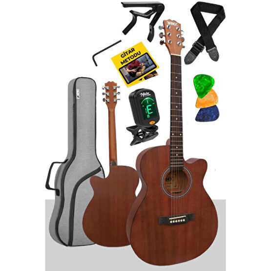 Midex Phx-187 Masif Ağaç Akustik Gitar 4/4 Yetişkin Boy (Gigbag Çanta Tuner Askı Capo) Akustik Gitarlar Fiyatı