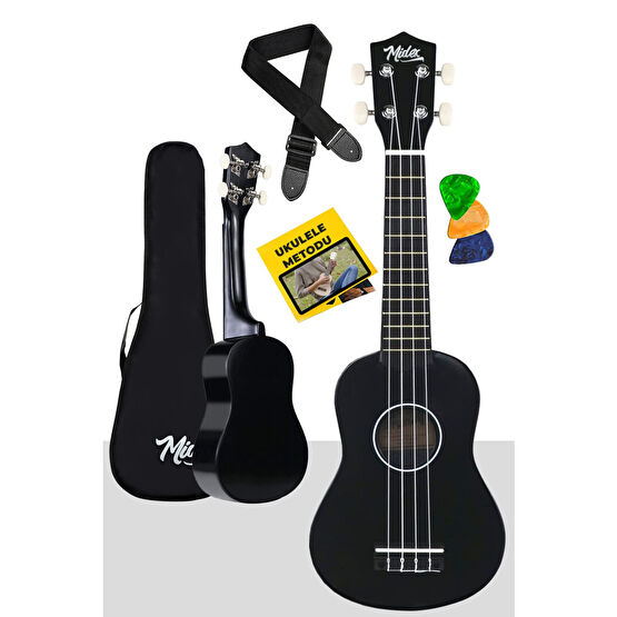 Midex Ukx-901 Bk Siyah Soprano Ukulele (ÇANTA ASKI METOD PENA) Müzik Aleti Aksesuarları Fiyatı