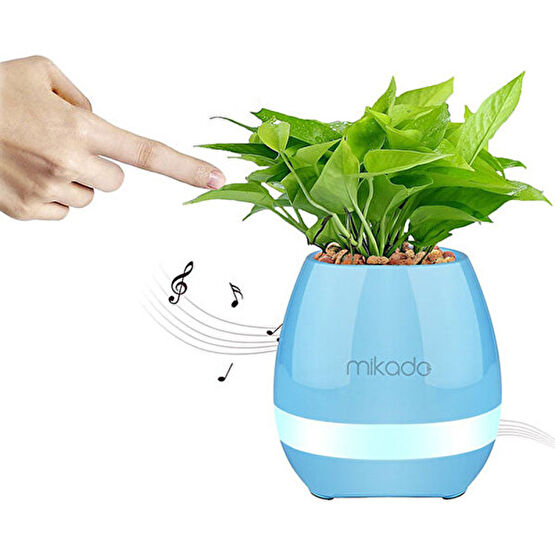Mikado MD-P15BT Mavi TF Kart Destekli Çiçek Saksı Akıllı Dokun Bluetooth Speaker Bilgisayar Speaker Fiyatı