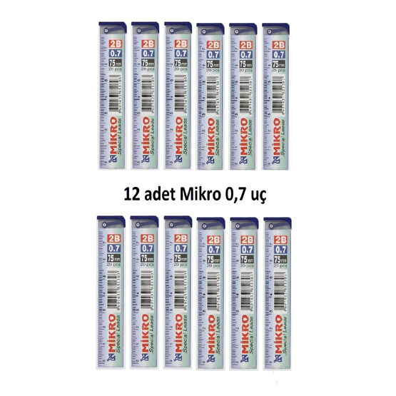 Mikro Min Kalem Ucu 0.7 Uc 2b Dereceli Cetvelli - 12 Li Paket Kurşun Kalem Ucu (Min) Fiyatı